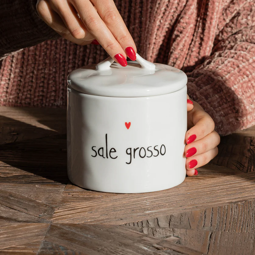 Barattolo Gres Sale Grosso Cuore Simple Day