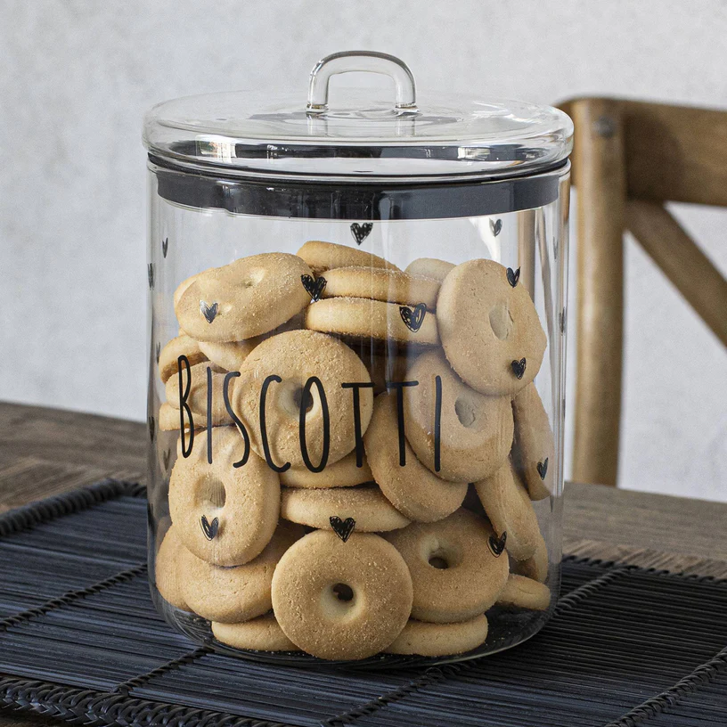 Biscottiera Vetro Biscotti Cuori diametro 15cm Simple Day - immagine 2