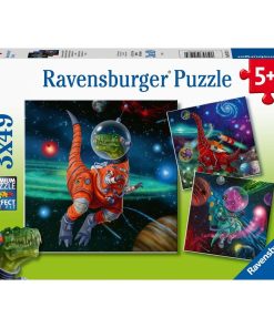 Puzzle Ravensburger – 3×49 pezzi – Dinosauri nello spazio