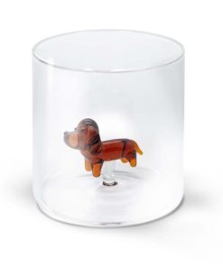 Bicchiere Vetro Borosilicato Cane Bassotto WD Lifestyle